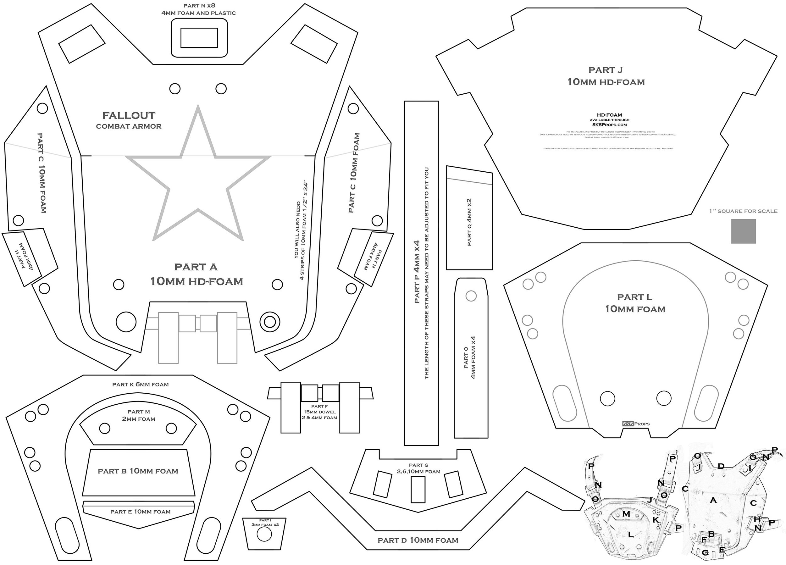 Printable Eva Foam Armor Templates