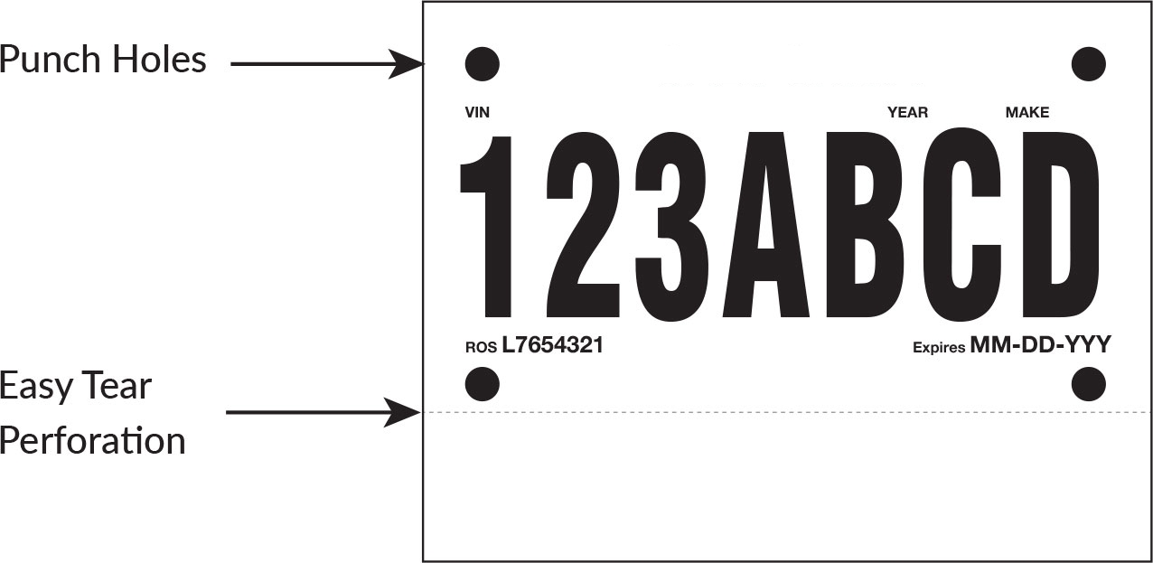 Printable Colorado Temp Tag Template