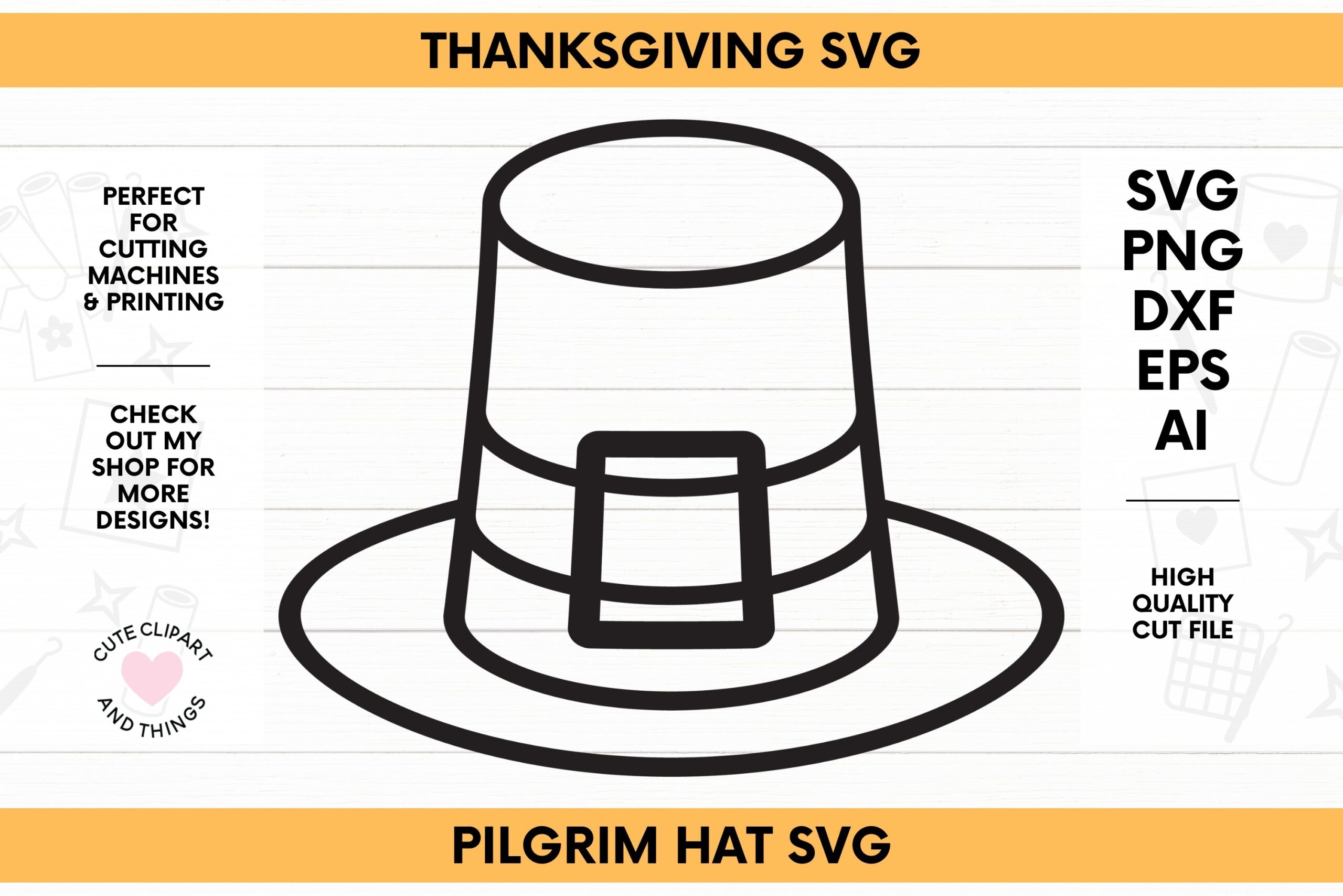 Printable Pilgrim Hat Template