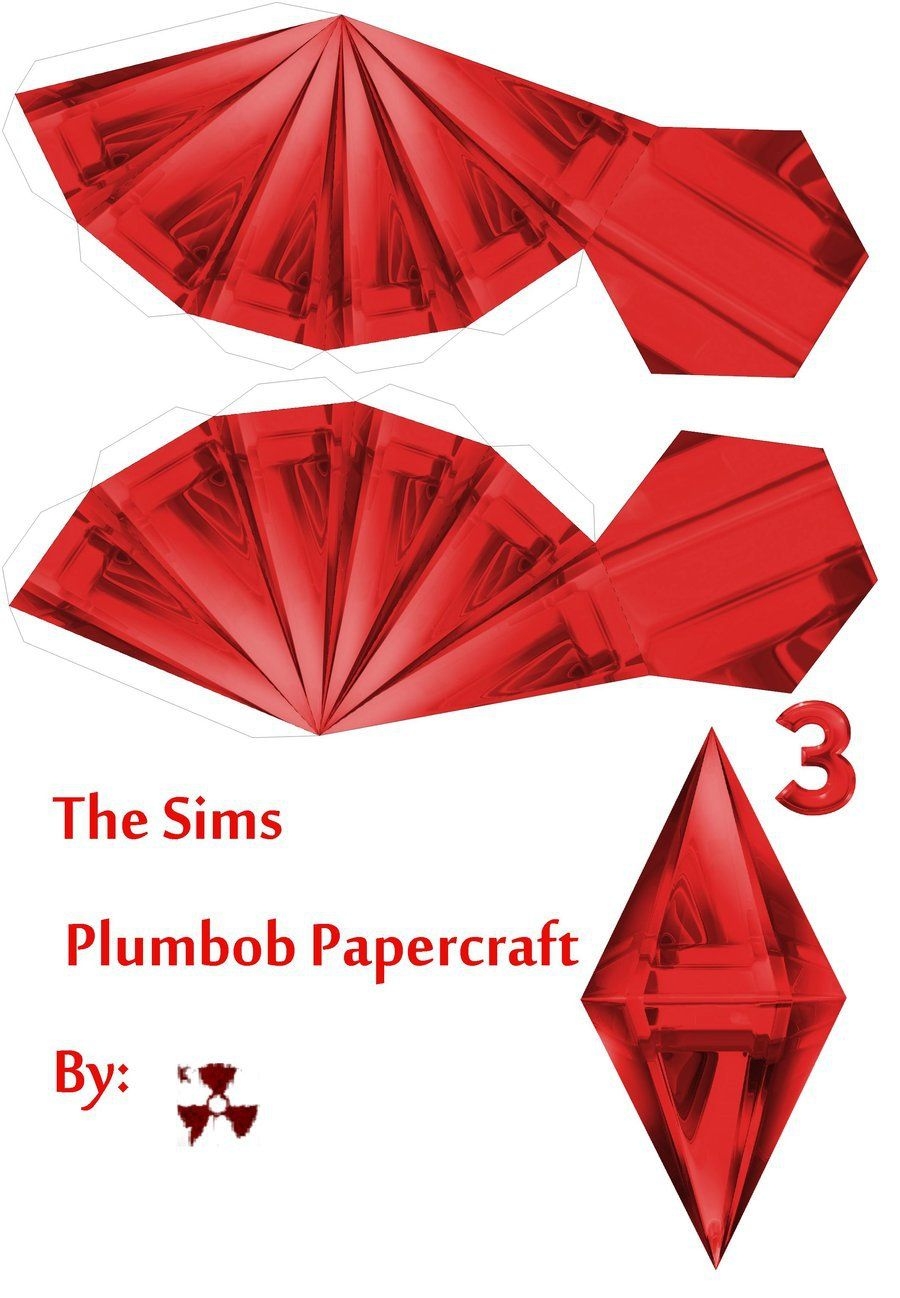 The Sims Red angry Plumbob Papercraft Template Designed By Killero Sims Halloween Costume Sims Paper Crafts