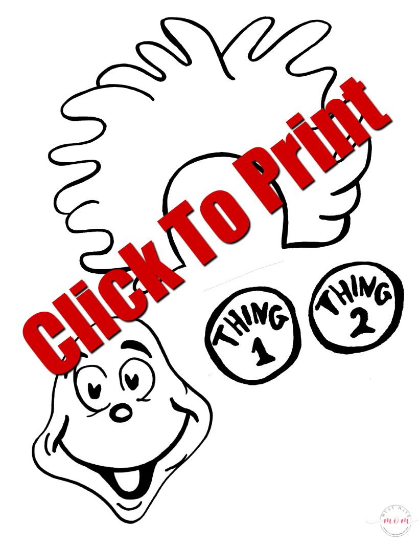 Thing 1 Thing 2 Puppets Dr Seuss Crafts W Free Printable Dr Seuss Preschool Crafts Dr Seuss Crafts Seuss Crafts