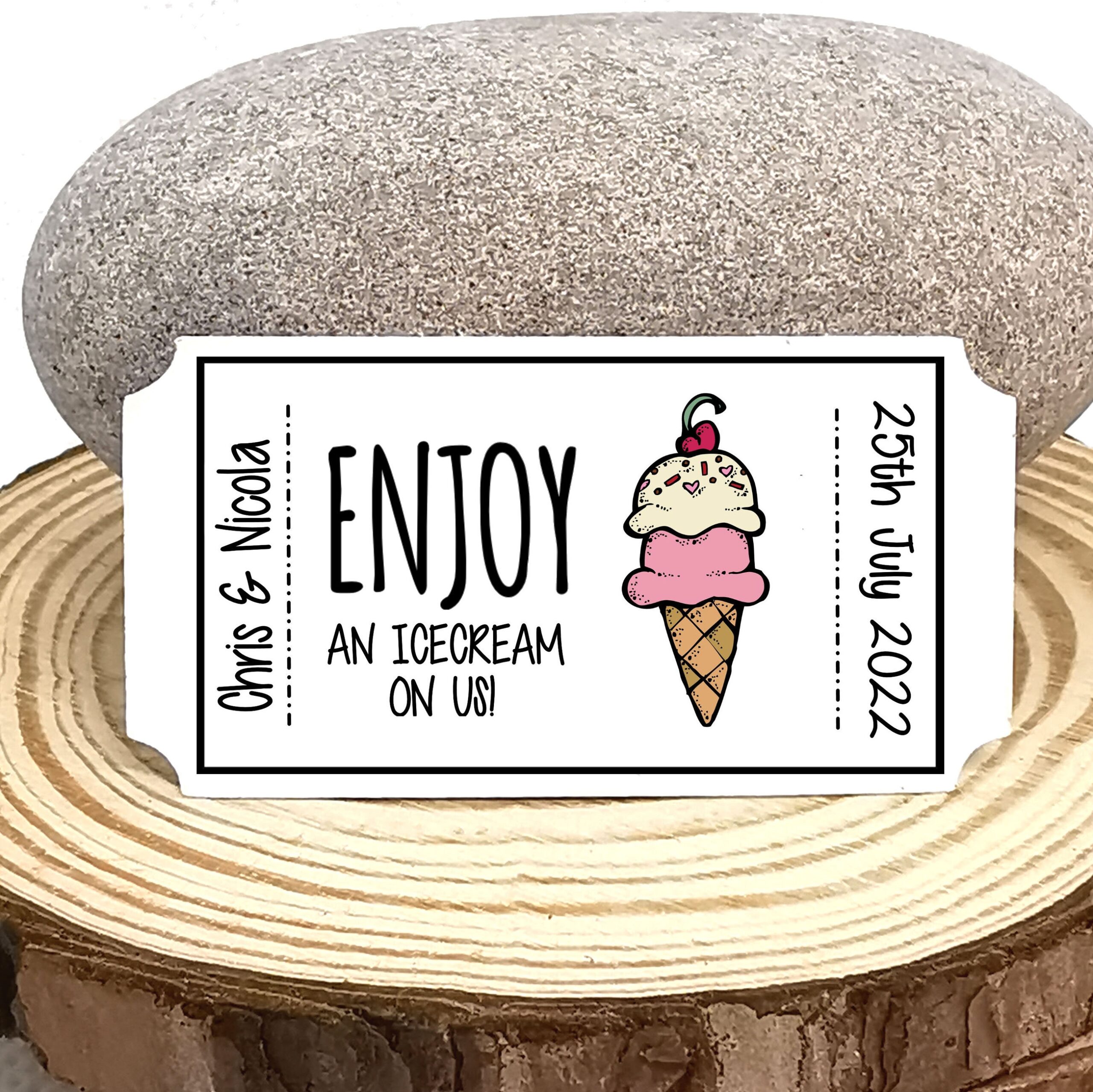 Ticket Style Free Icecream Tokens For Weddings birthday Parties 25 Tokens Per Pack Baby s First Birthday Hen Parties Etsy