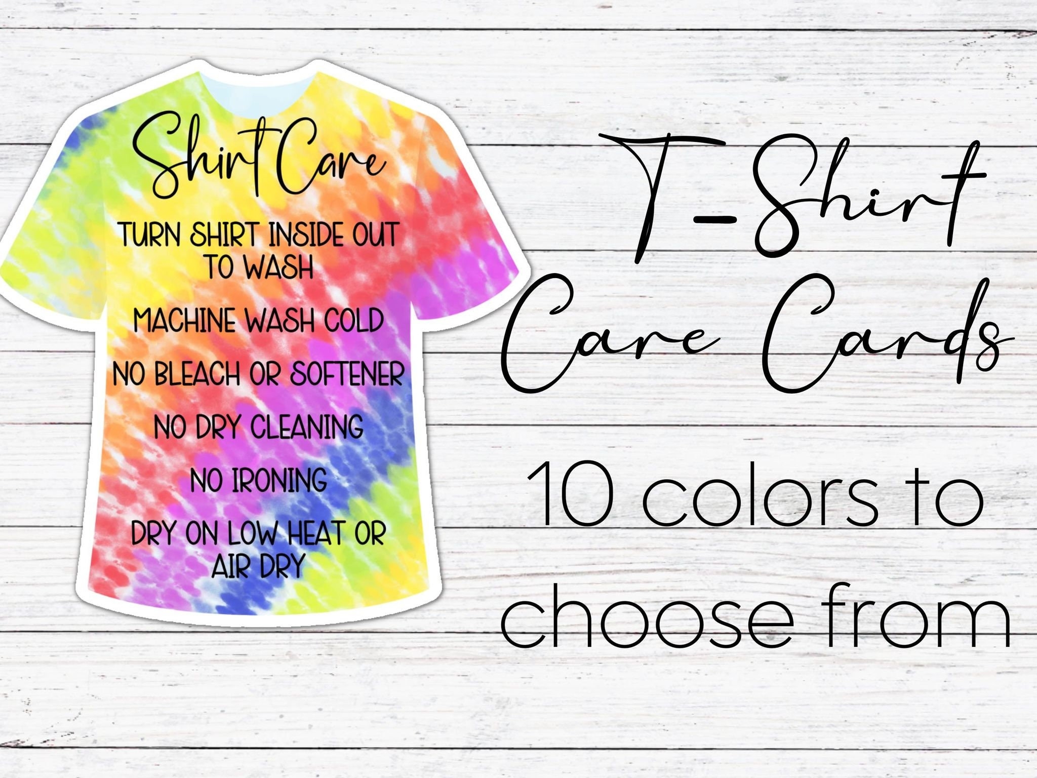 Free Template Tie Dye Care Instructions Printable