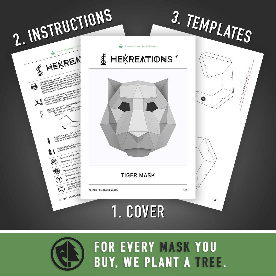 Printable 3D Animal Mask Templates Free