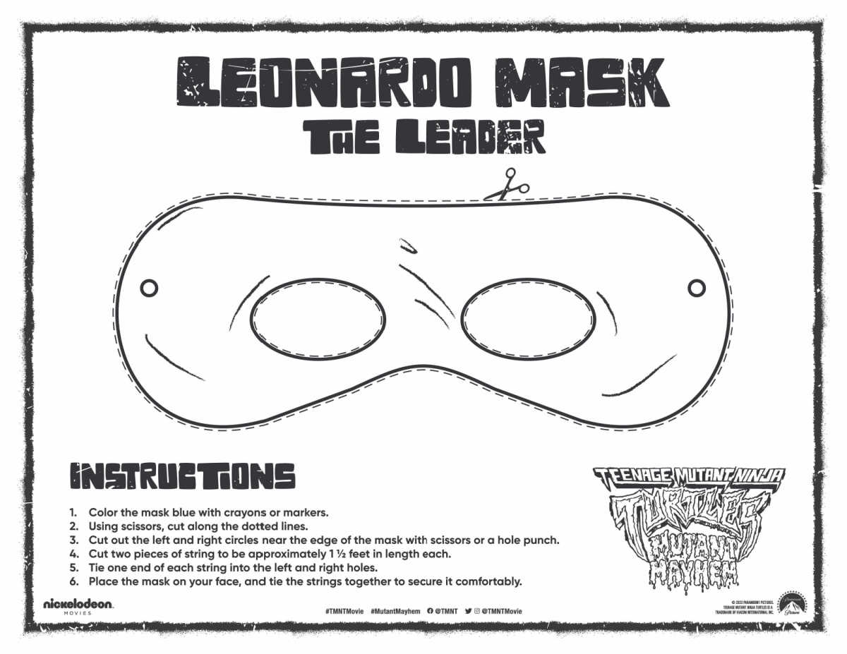 Ninja Turtle Mask Printable Template