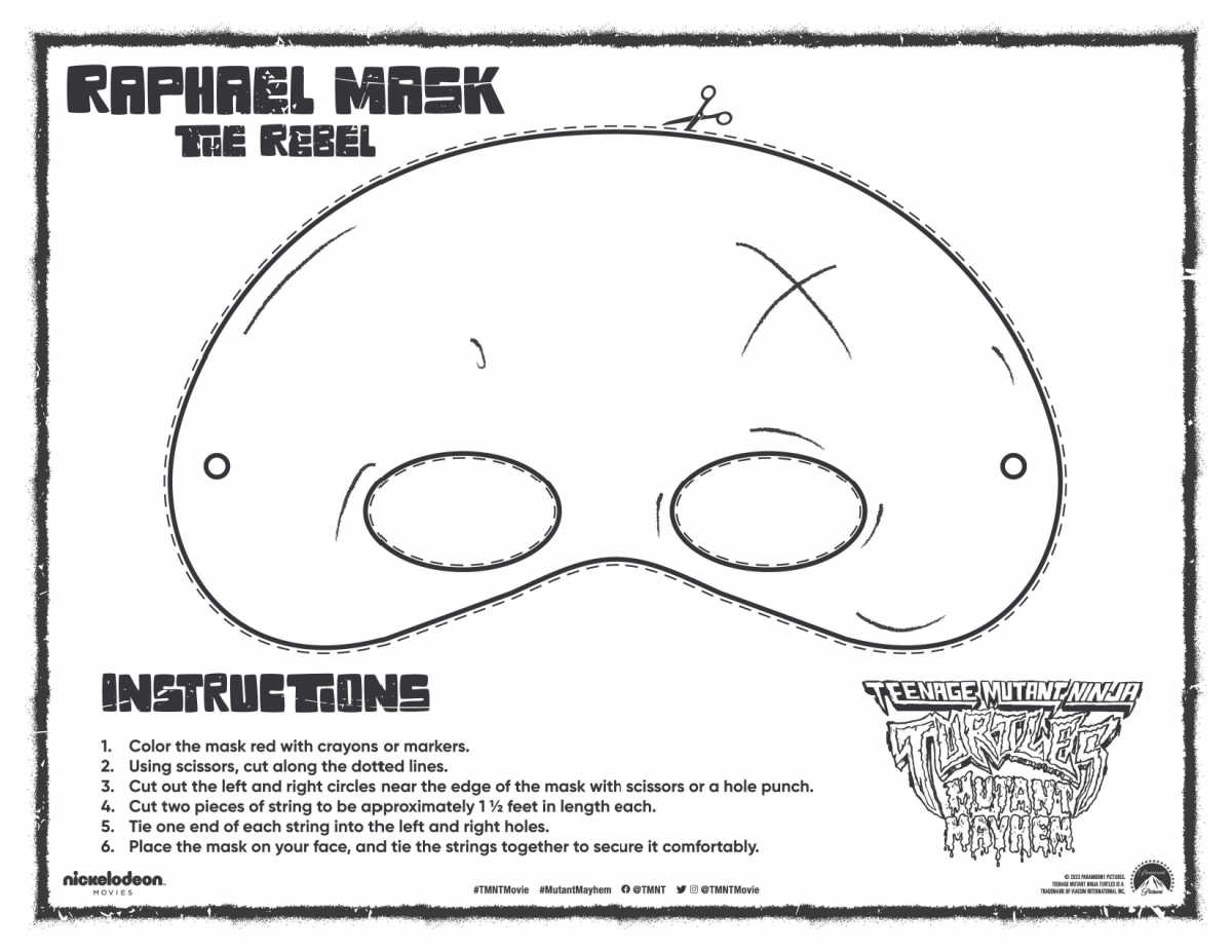TMNT Free Printable Raphael Mask Mama Likes This