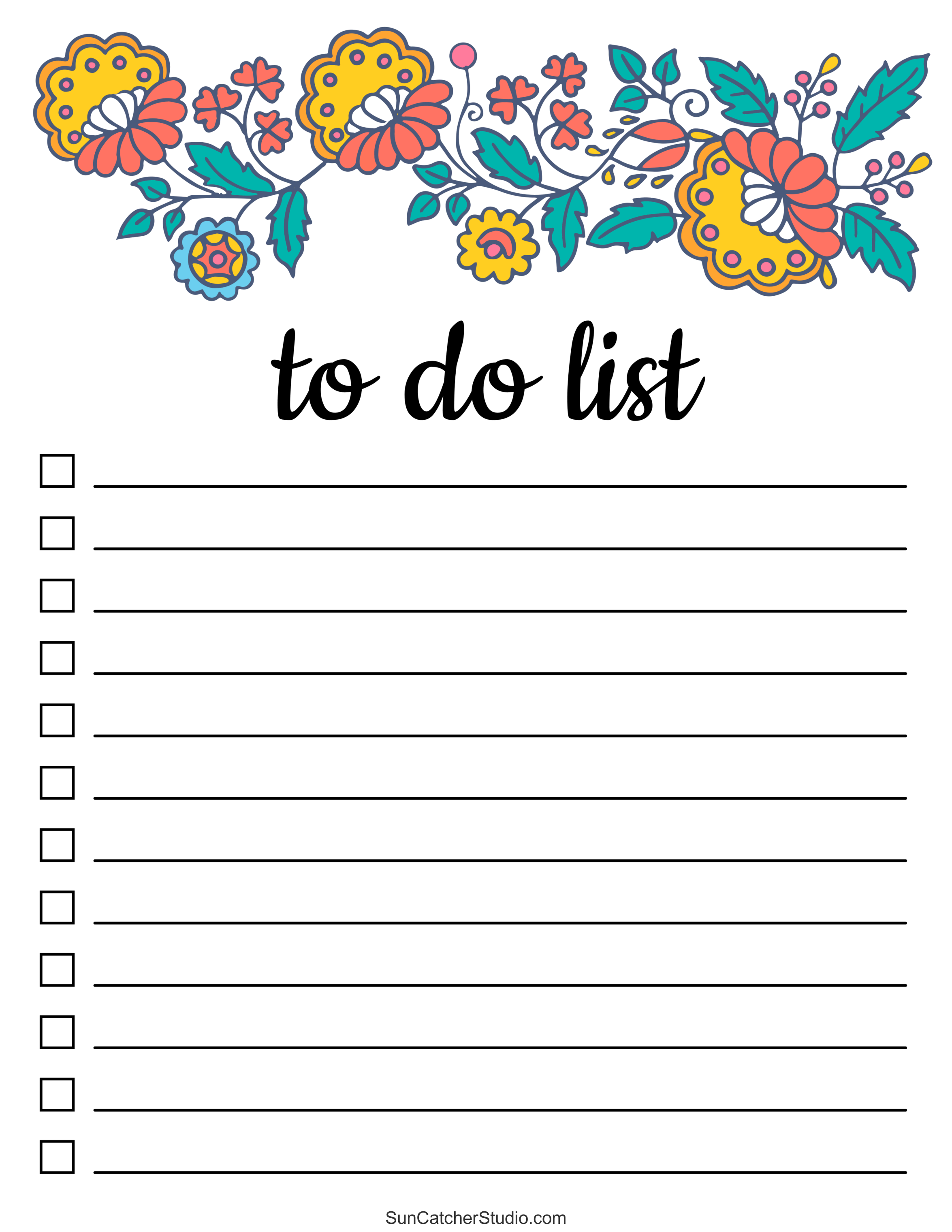 Printable Cute To Do List Template