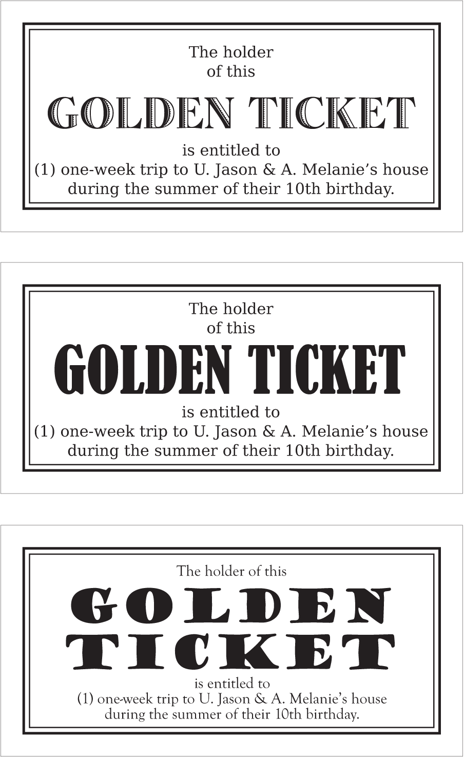 Printable Golden Ticket Template Black And White