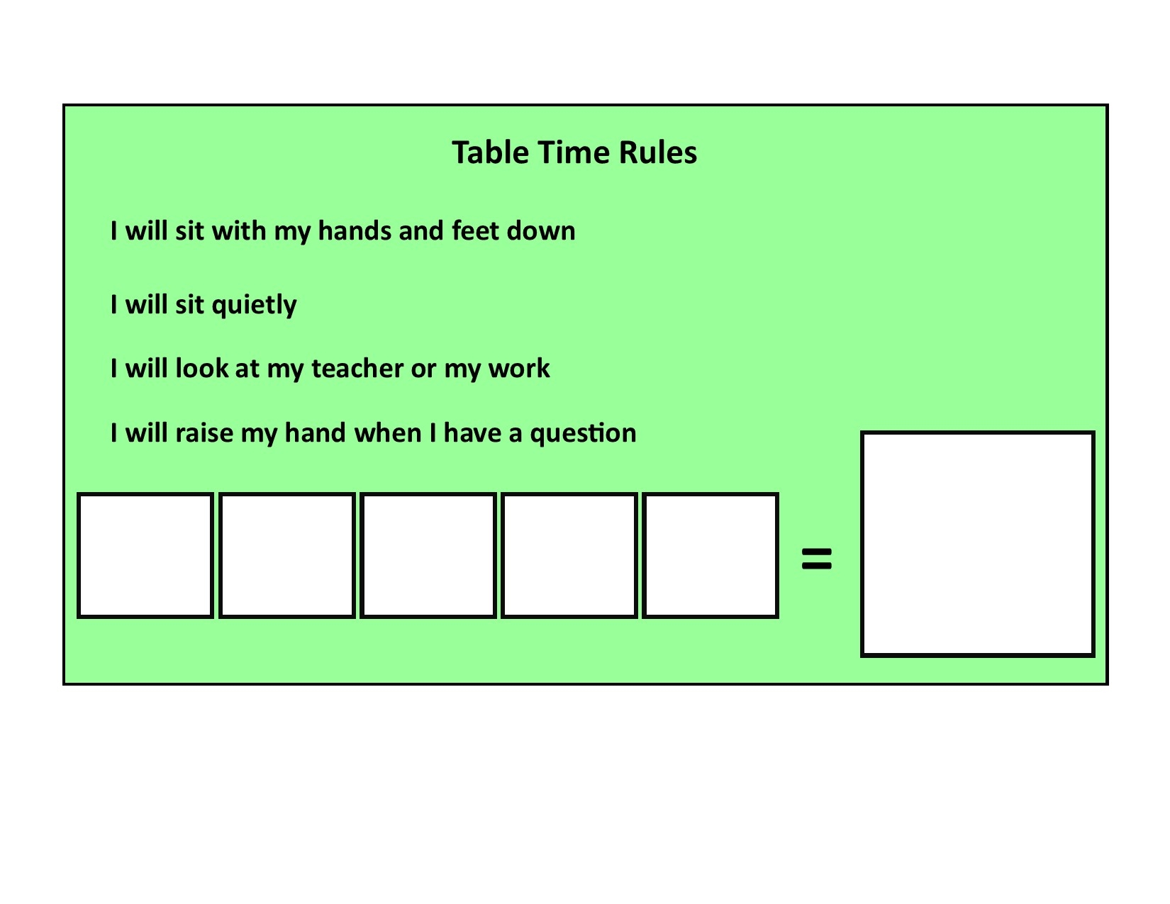 Printable 5 Token Board Template