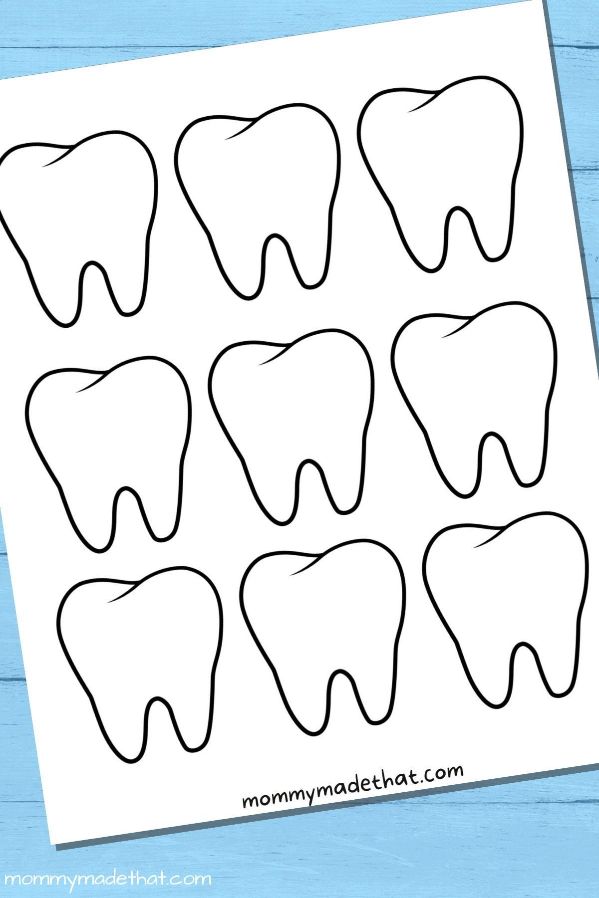 Tooth Templates Free Printable Outlines Tooth Template Templates Printable Free Tooth Outline