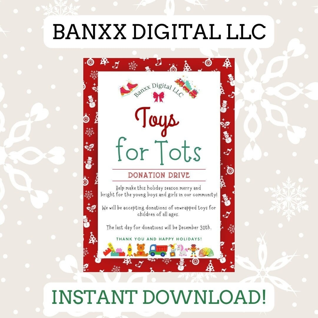 Toys For Tots Flyer Digital Download Template Instant Download Etsy