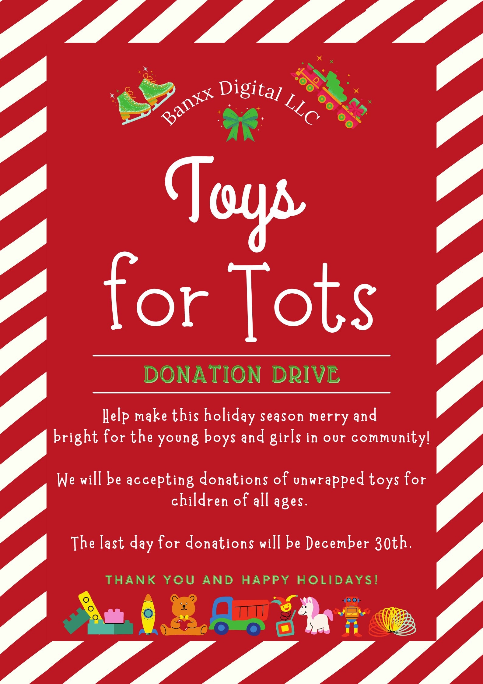 Toys For Tots Flyer Pack Of Four Digital Download Template Instant Download Etsy