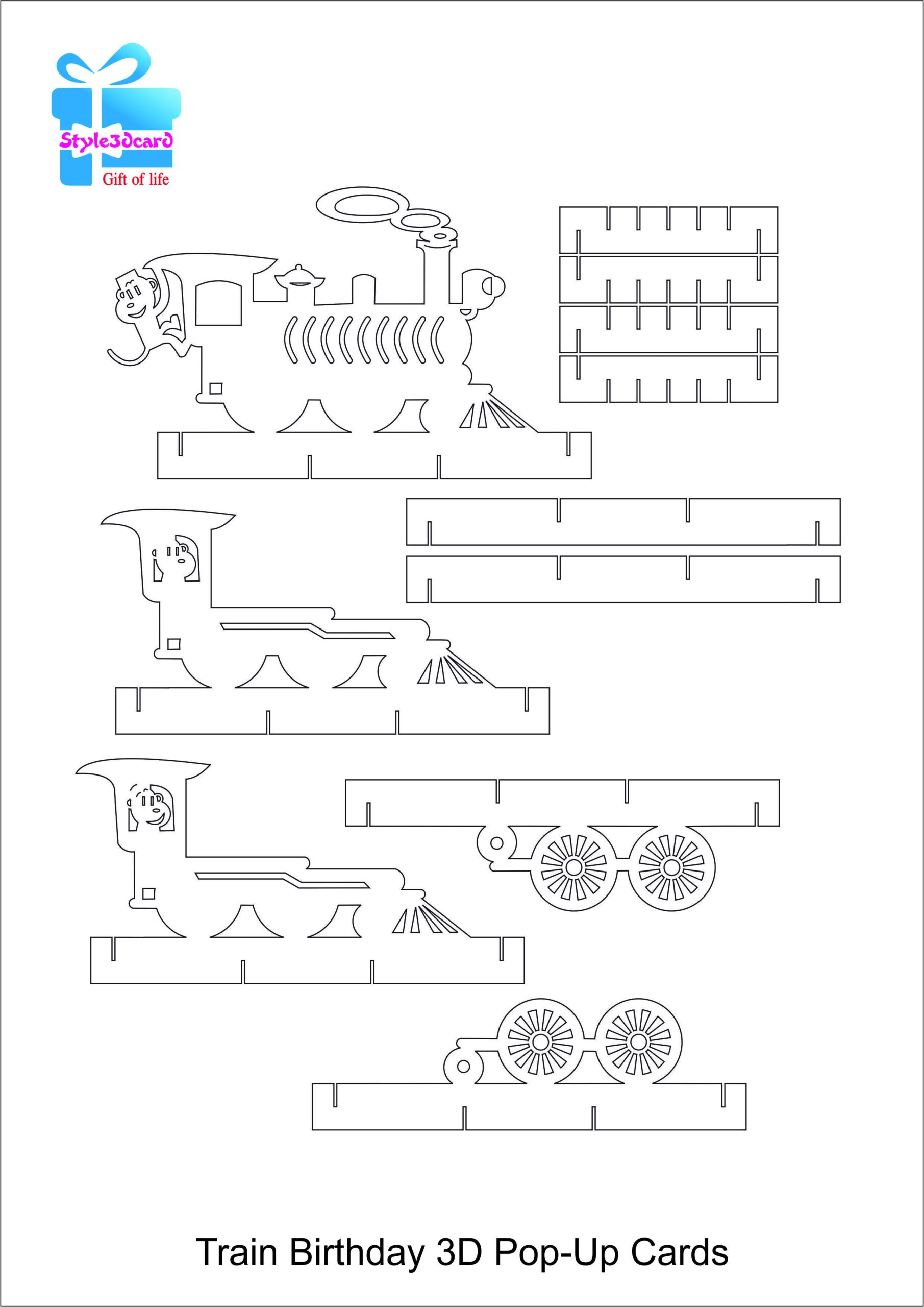 Printable Kirigami Pop Up Card Templates Free