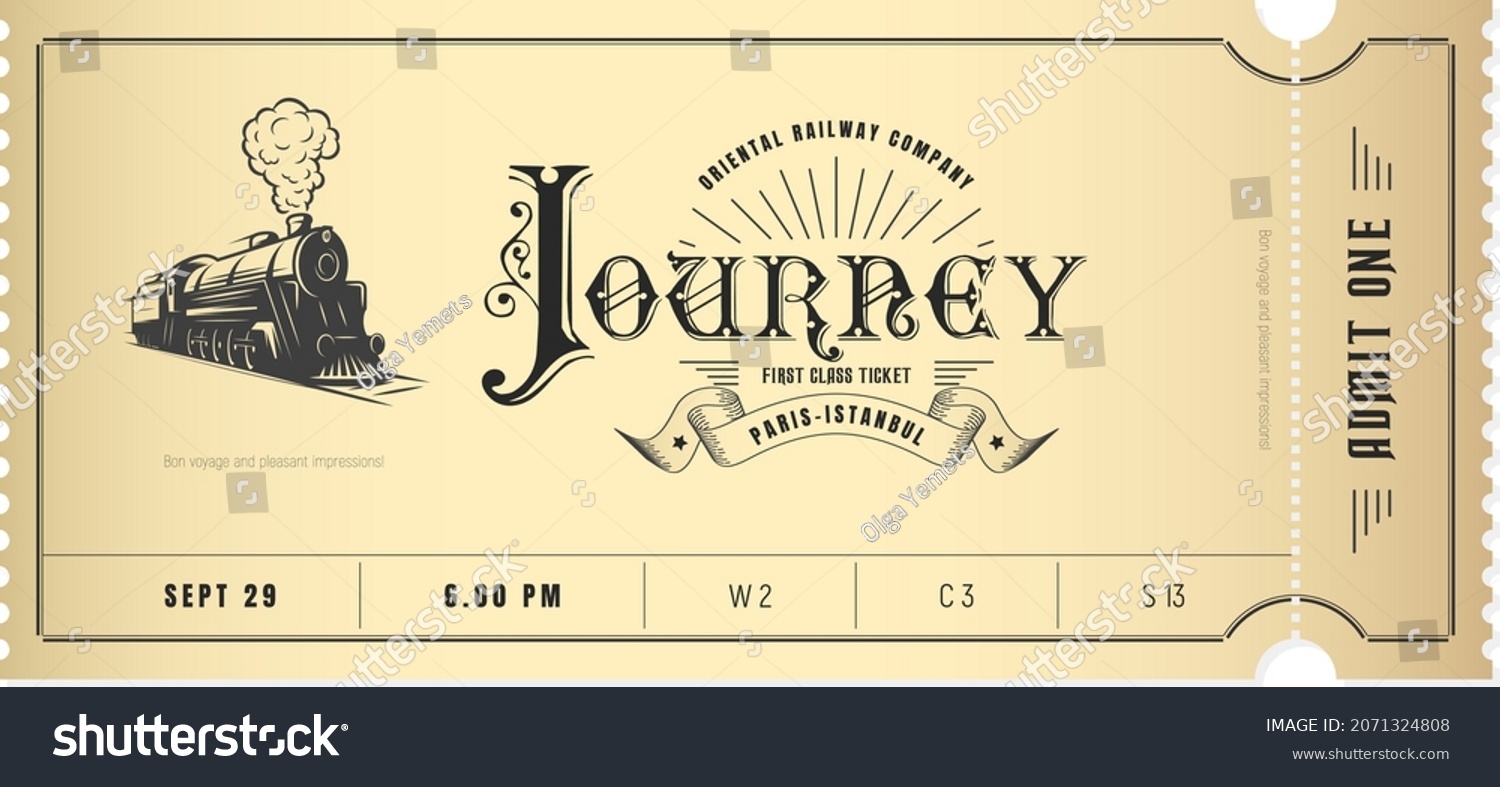 Free Printable Vintage Train Ticket Template