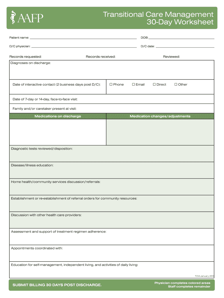 Printable Chronic Care Management Documentation Template