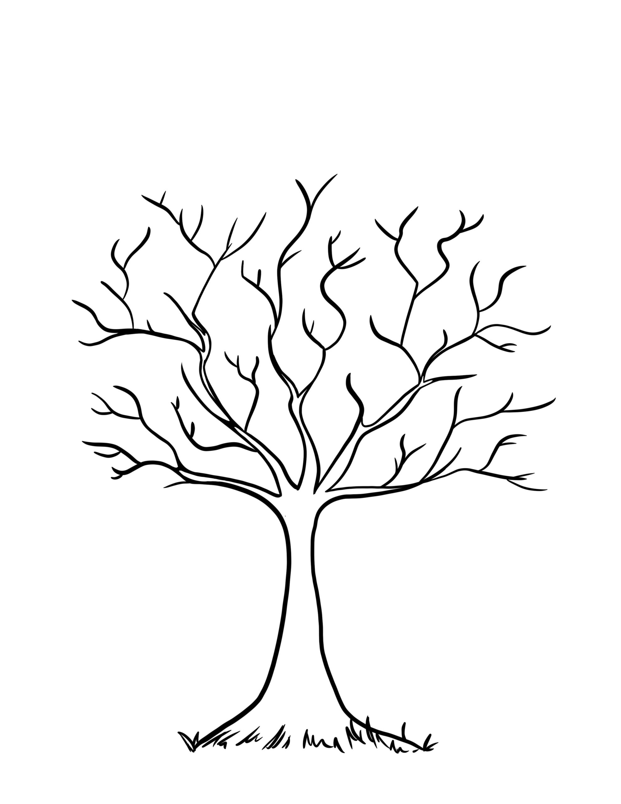 Printable Tree Template With Leaves