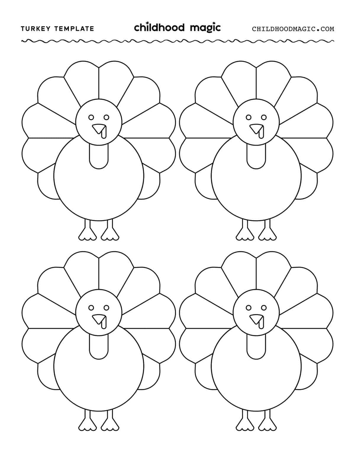 Simple Turkey Template Printable