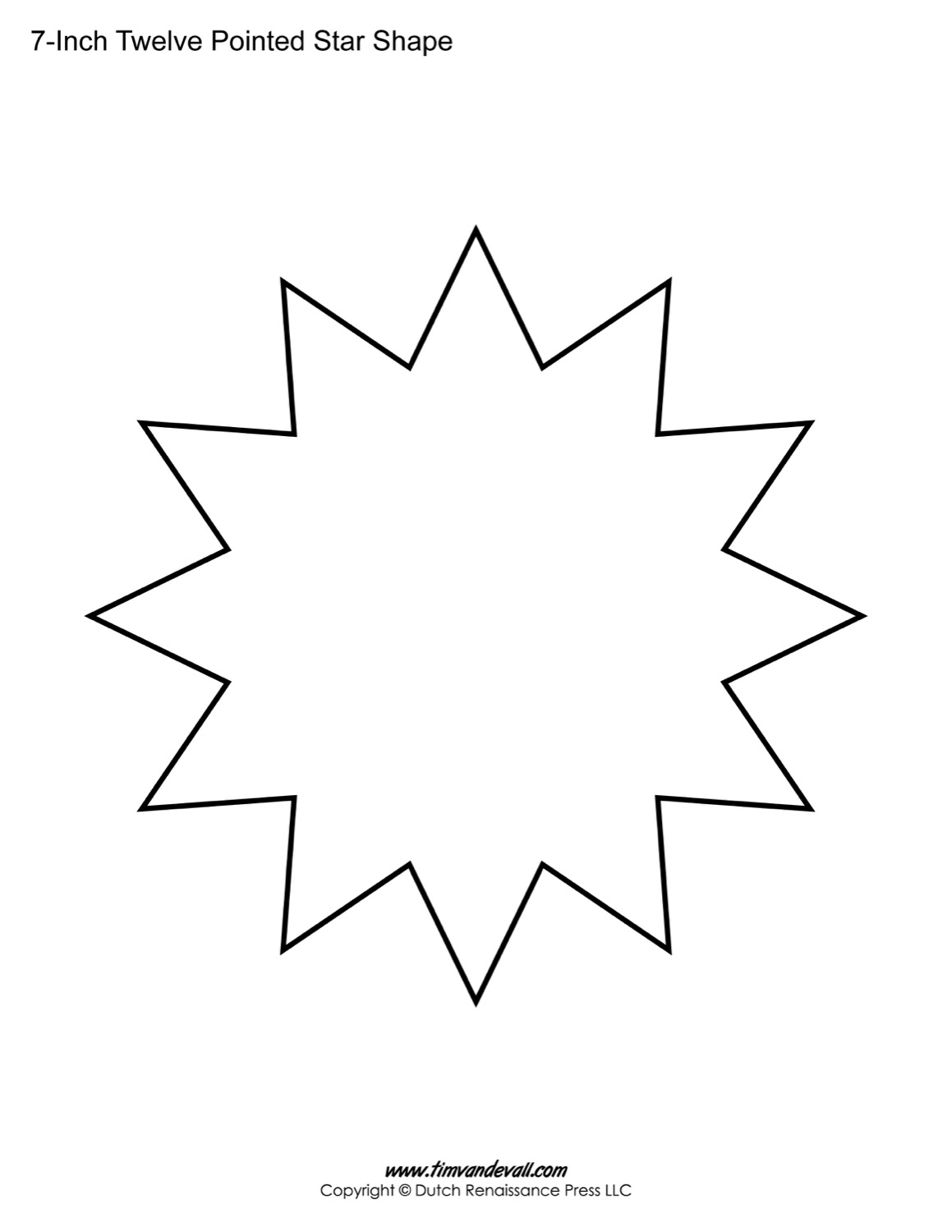 12 Inch Printable Star Template