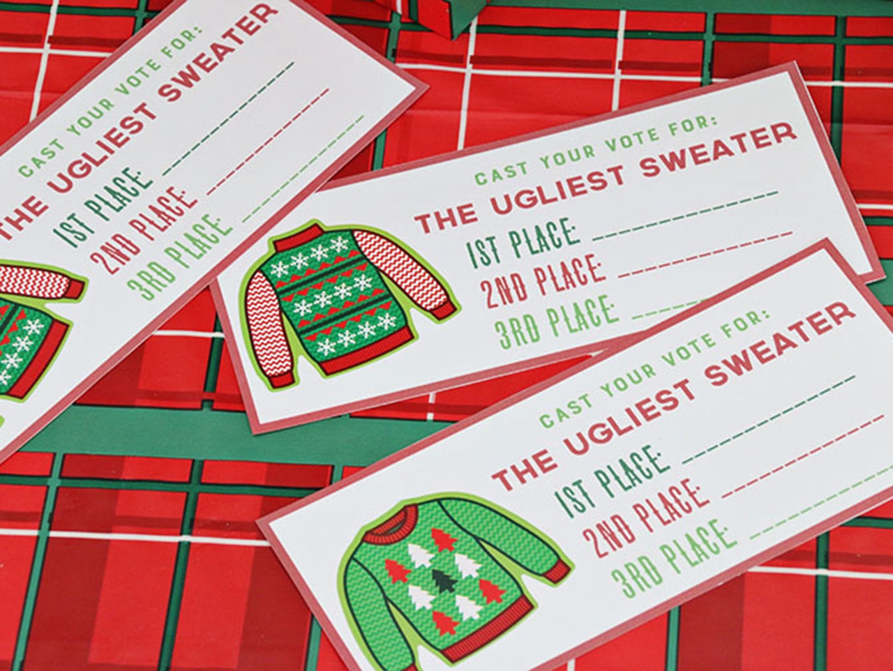 Ugly Sweater Voting Template Free Printable