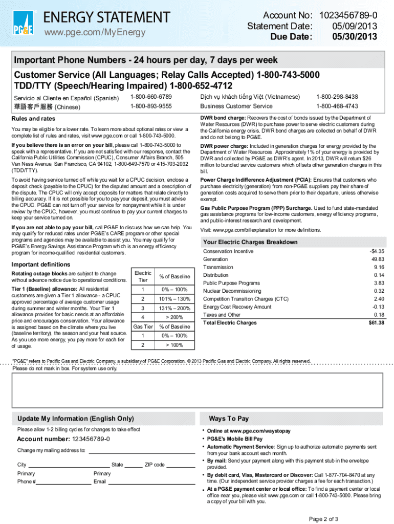Utility Bill Template Fill Out Sign Online DocHub