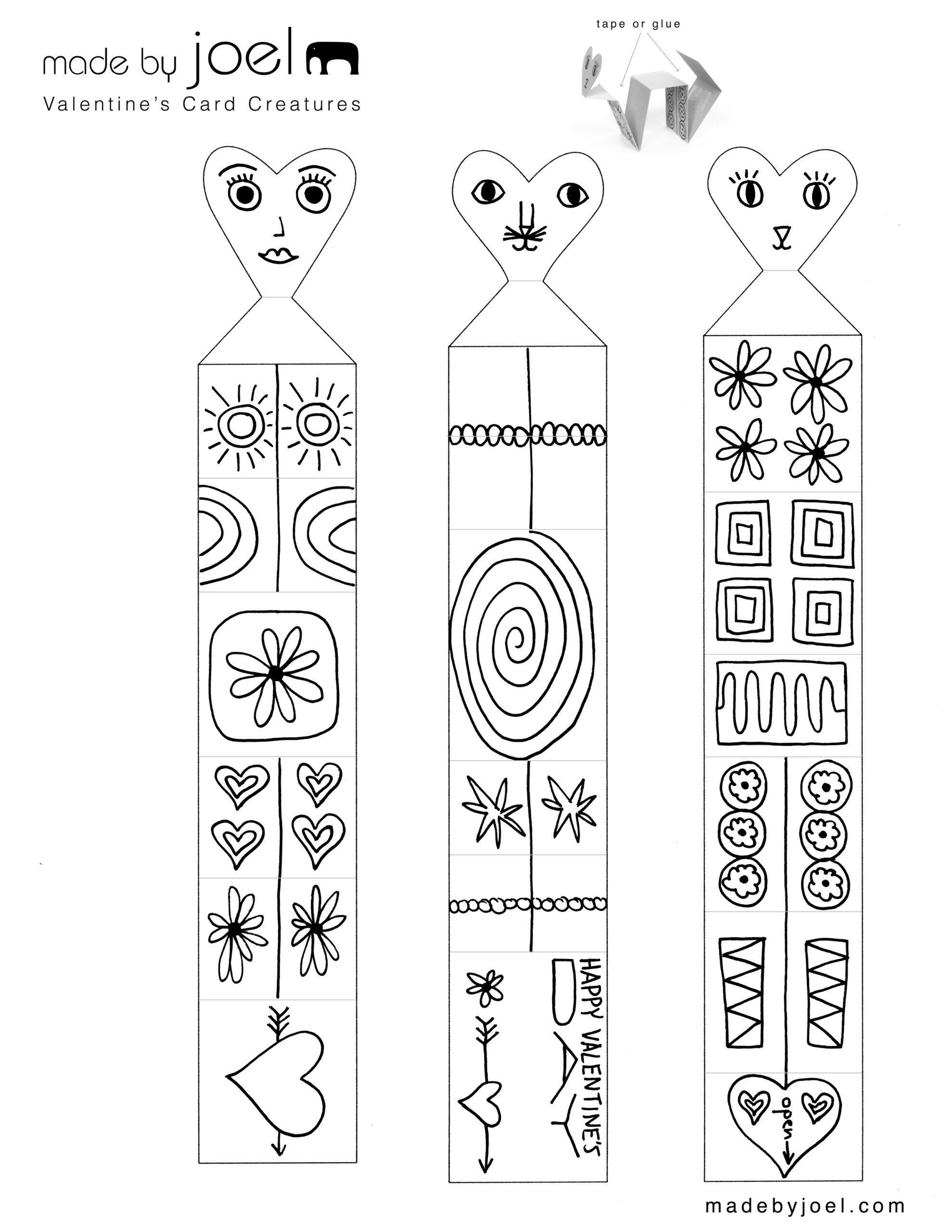 Printable Valentine Craft Templates