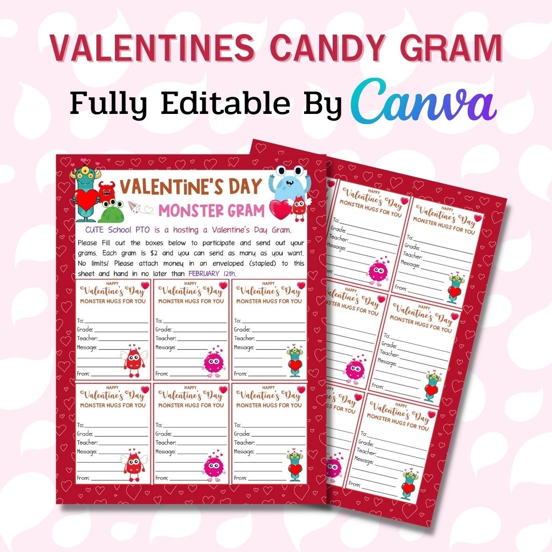 Free Printable Valentine Candy Gram Template