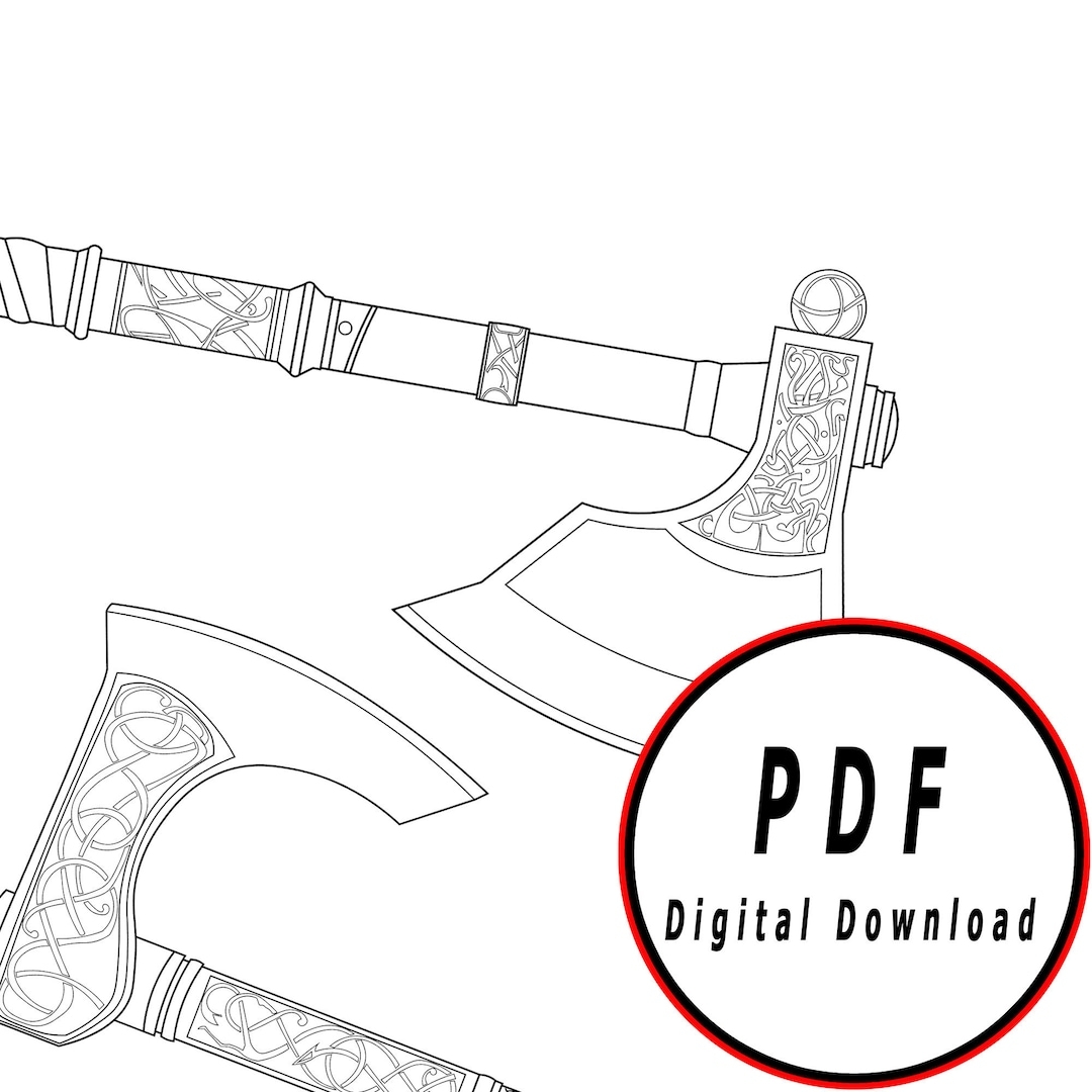Valhalla Double Axe Template Pattern Movie Blueprint Pdf Digital Donwload Vector Printable Cosplay Costume Larp Pdf Etsy Hong Kong
