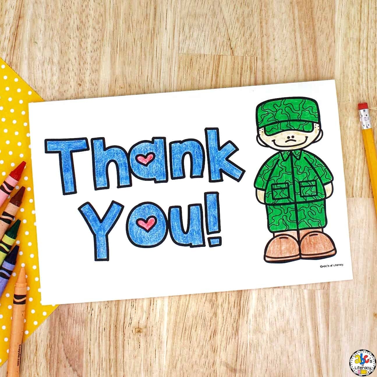 Veterans Day Thank You Card Template Free Printable