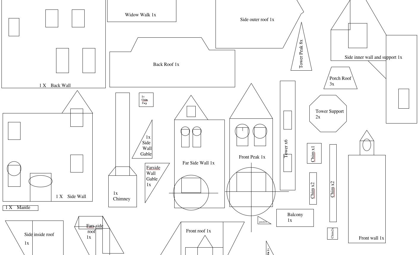 Printable Fancy Gingerbread House Templates