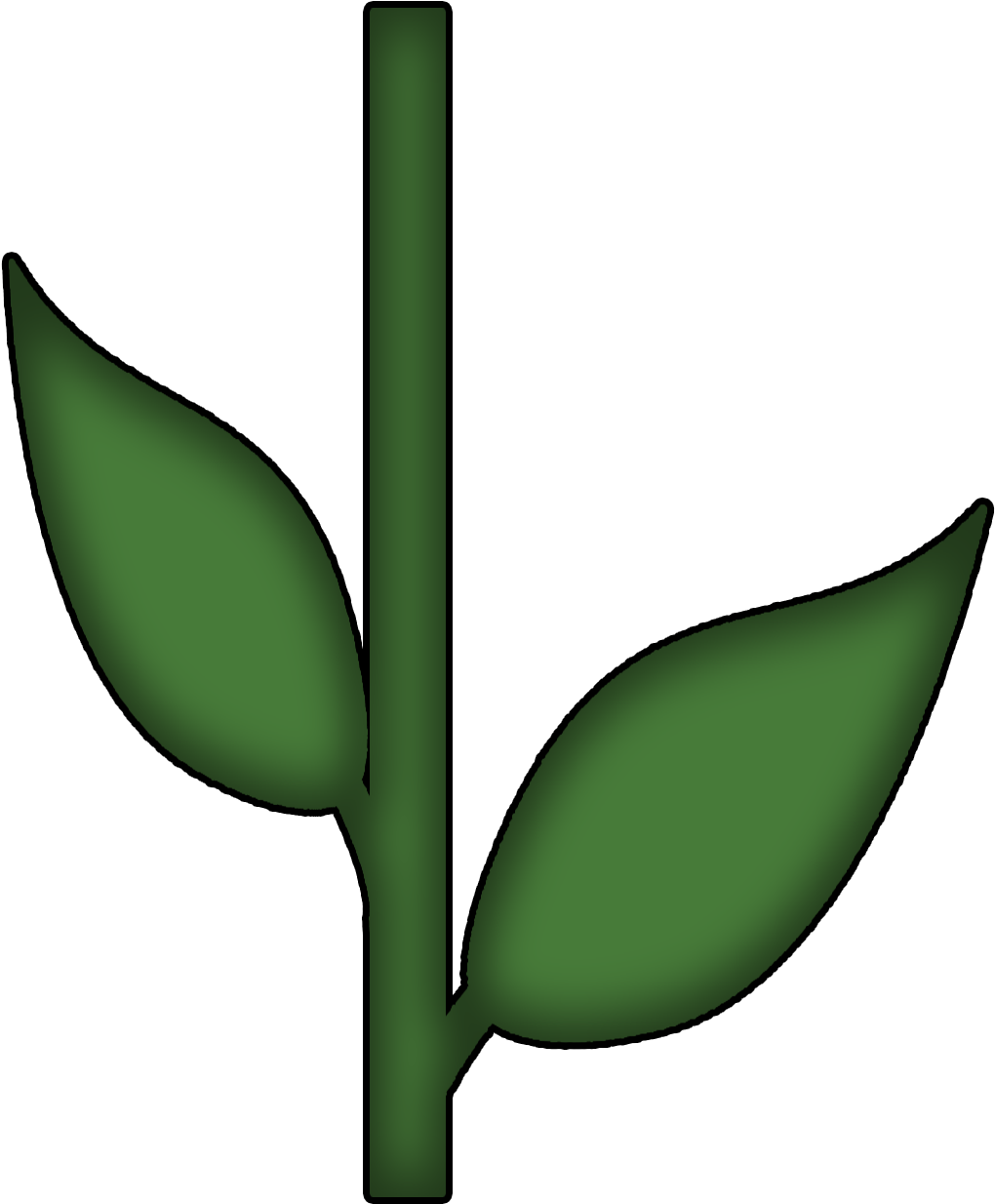 View Large Size 28 Collection Of Flower Stem Clipart Flower Stem And Leaf Png Download This Png Imag Leaf Template Leaf Template Printable Cartoon Flowers