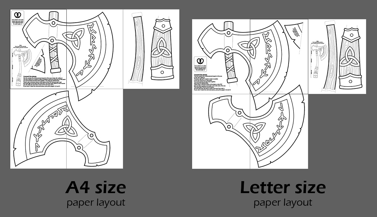 Printable Axe Handle Template