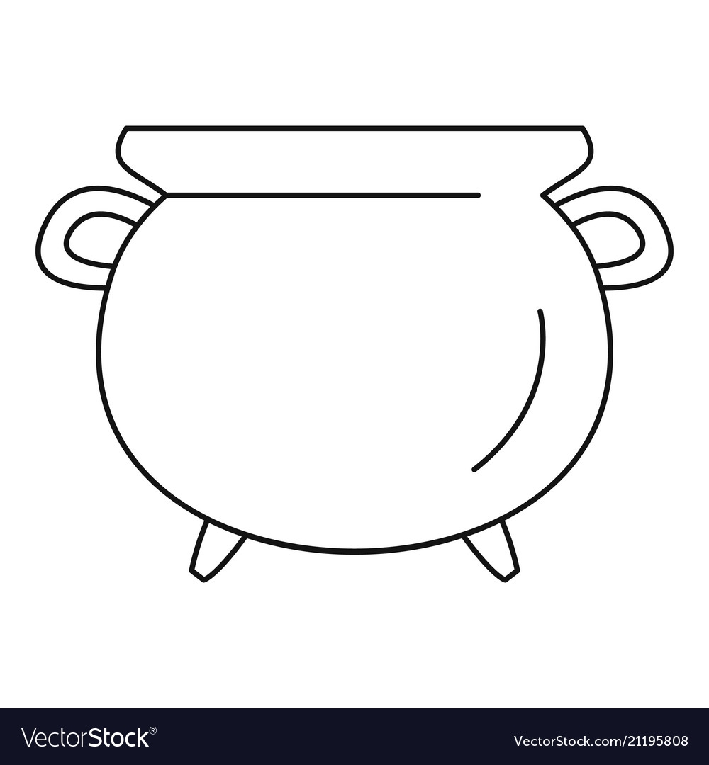 Vintage Cauldron Icon Outline Style Royalty Free Vector