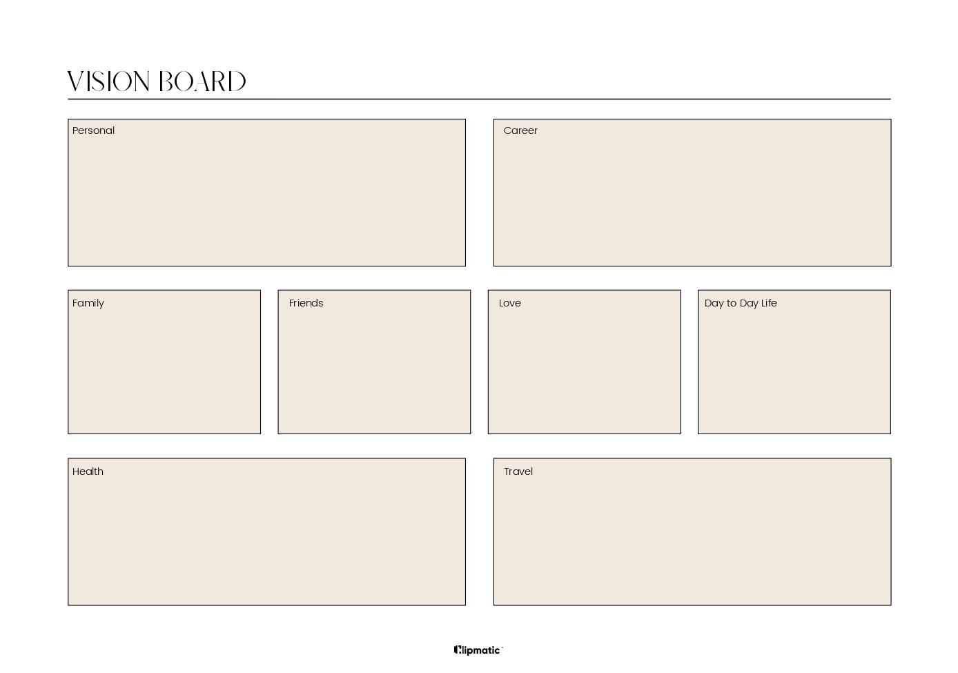 Vision Board Template Printable