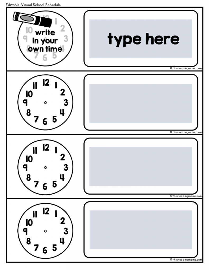 Visual School Schedule Free This Reading Mama School Schedule Classroom Schedule Classroom Schedule Cards