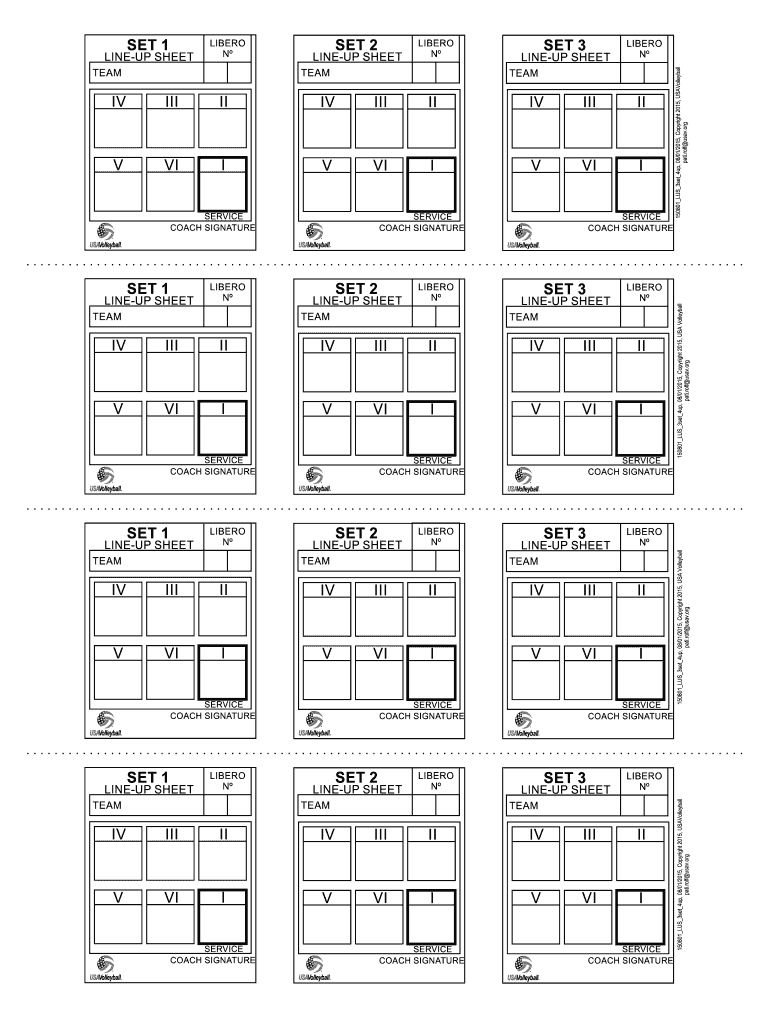 Printable Volleyball Rotation Template