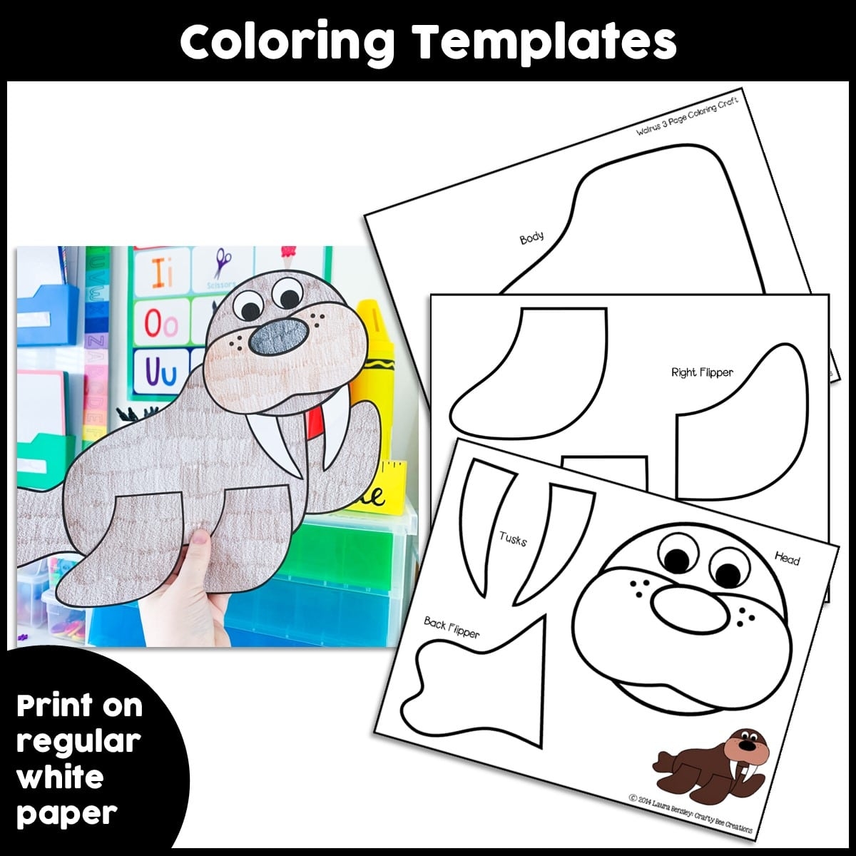 Printable Walrus Craft Template