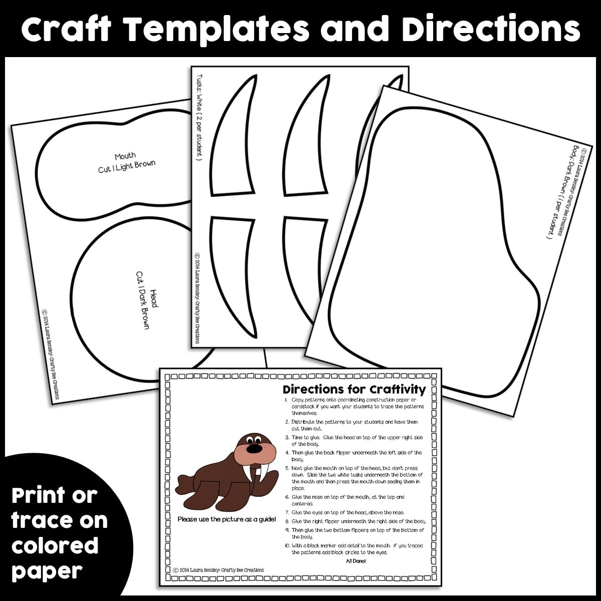 Walrus Craft Activity Crafty Bee Creations