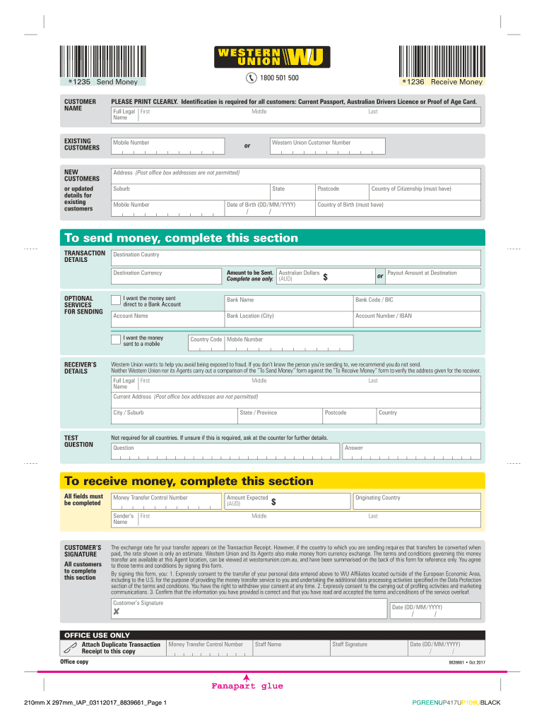 Western Union Blank Money Order