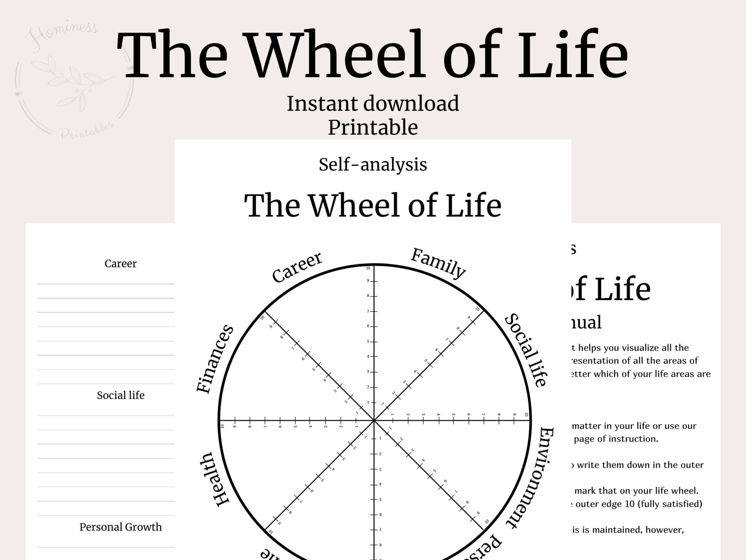 Wheel Of Life Template Printable Life Wheel Printable Planner Life Balance Wheel Coaching Worksheet PDF Digital Download Etsy Wheel Of Life Life Balance Wheel Life Wheel