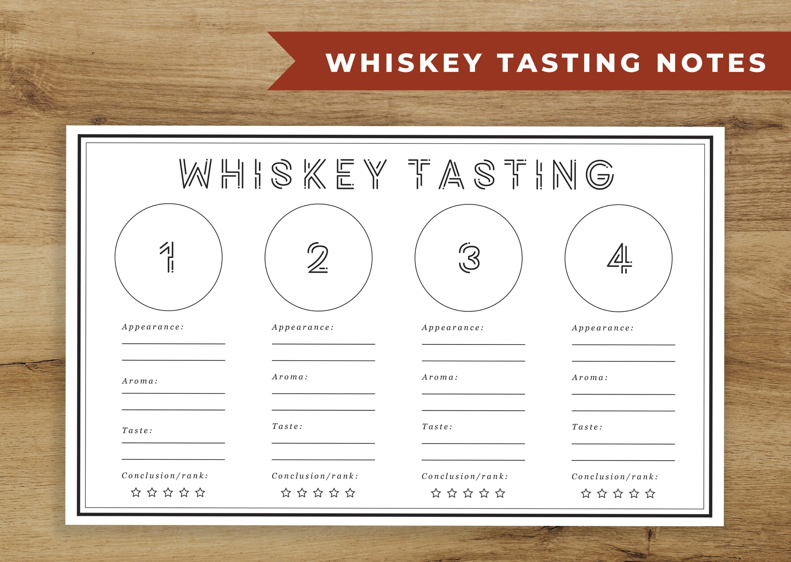 Free Printable Whiskey Tasting Sheet Template