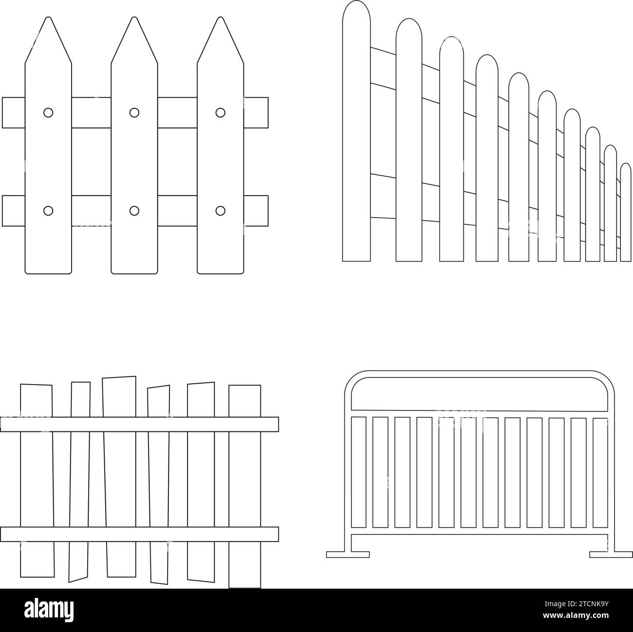 White Picket Fence Isolated Stock Vector Images Page 3 Alamy