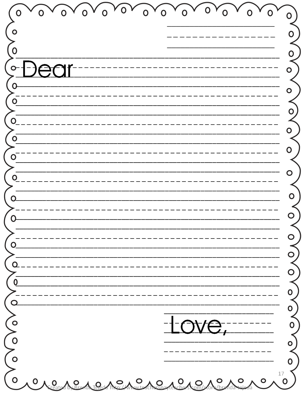 Printable Letter Writing Templates