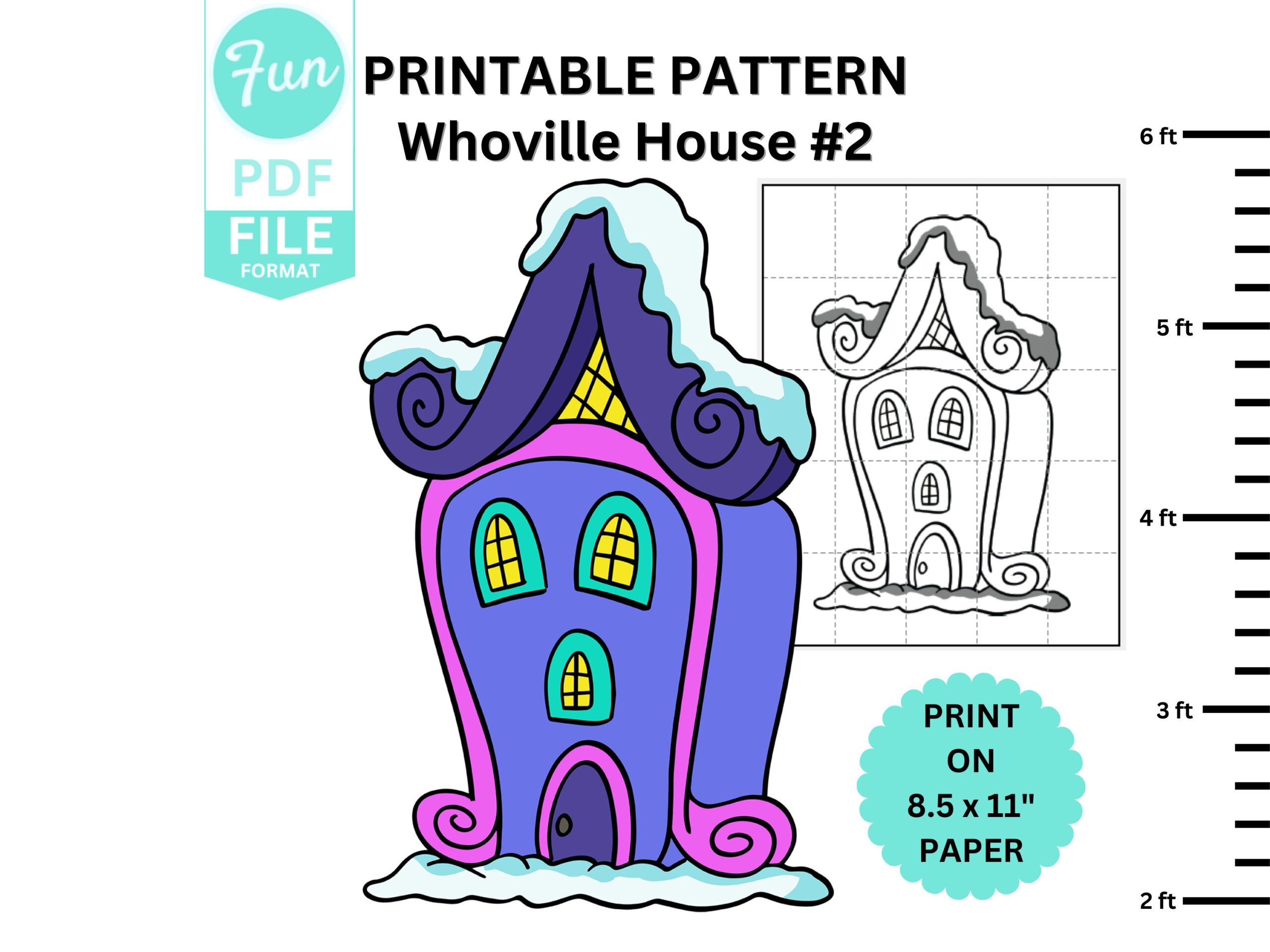 Whoville House Display Woodworking Pattern Cardboard Cutout Yard Sign Trace Cut Pattern Printable Pattern Grinch Etsy