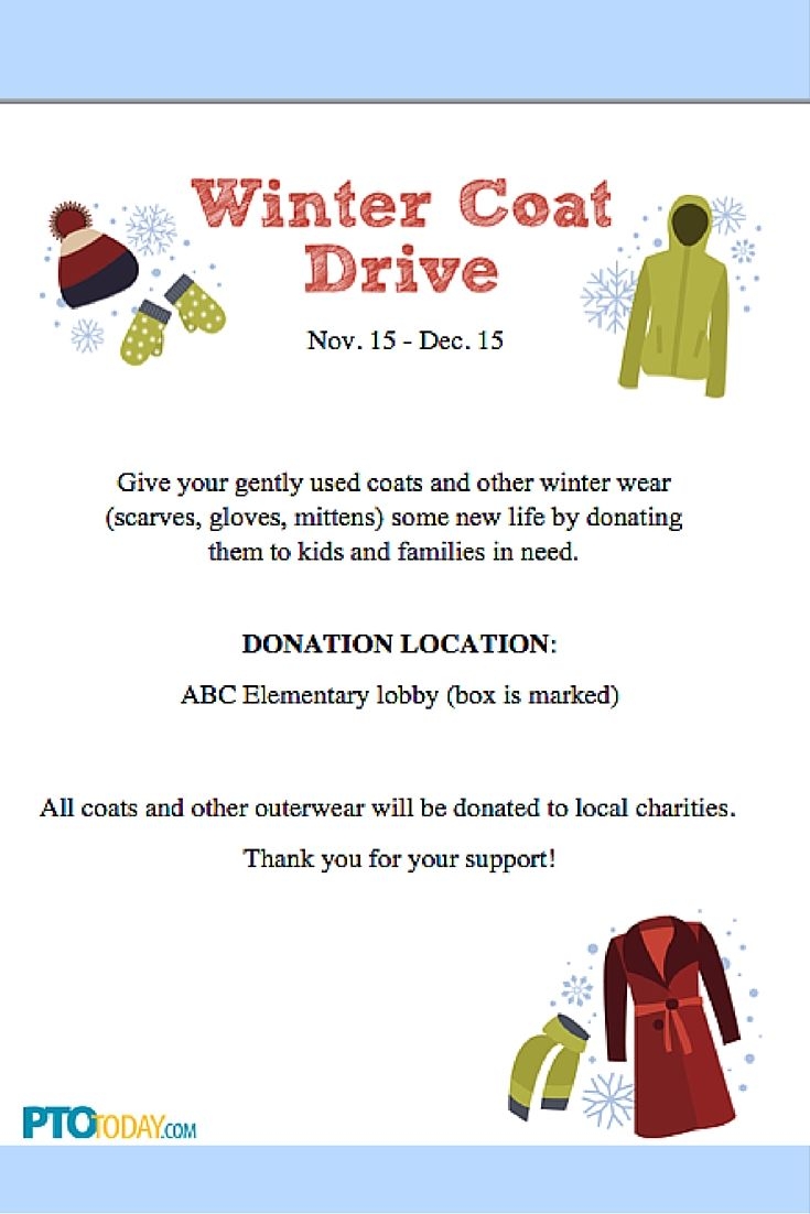 Printable Coat Drive Flyer Template Free