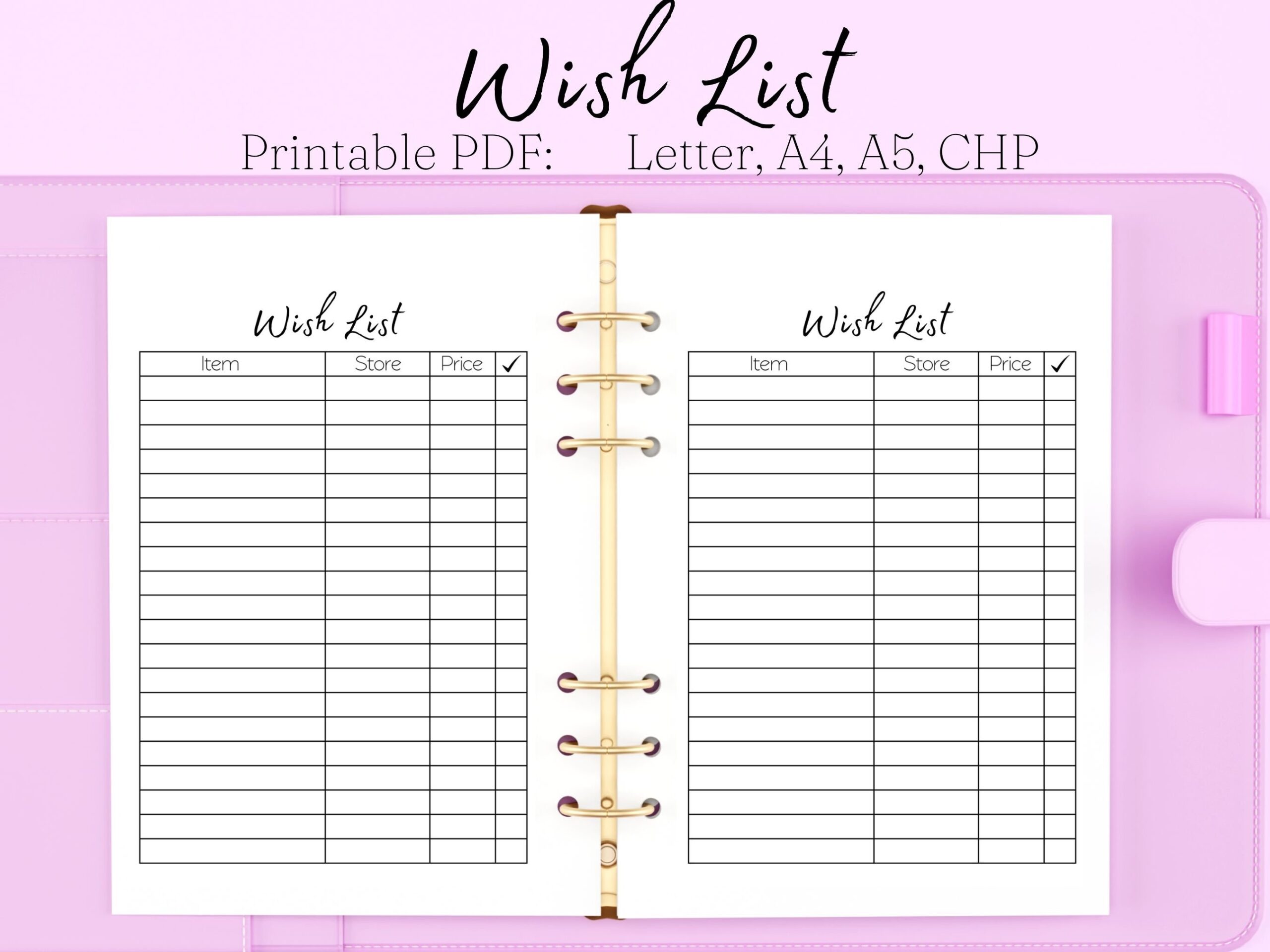 Printable Wish List Template