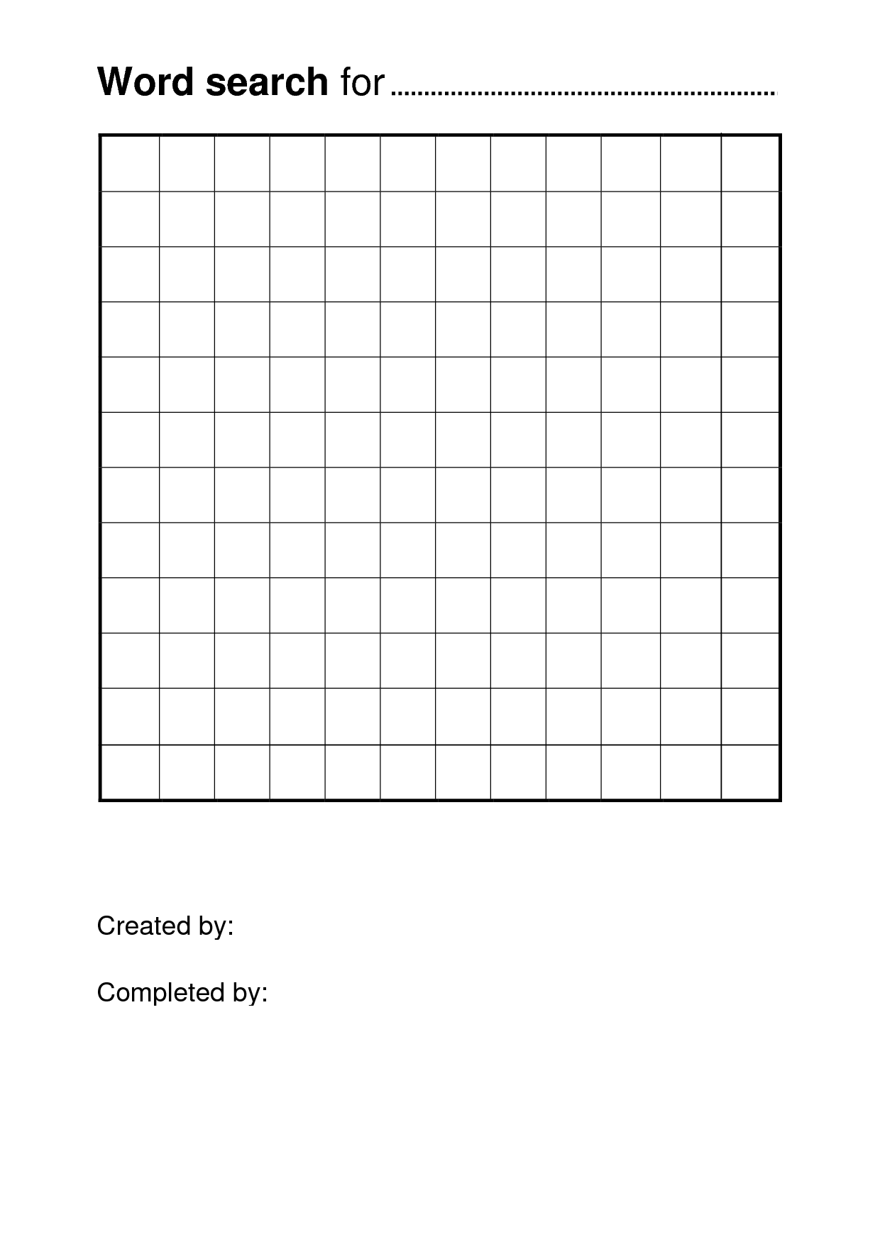 Word Sleuth Template Printable Word Search