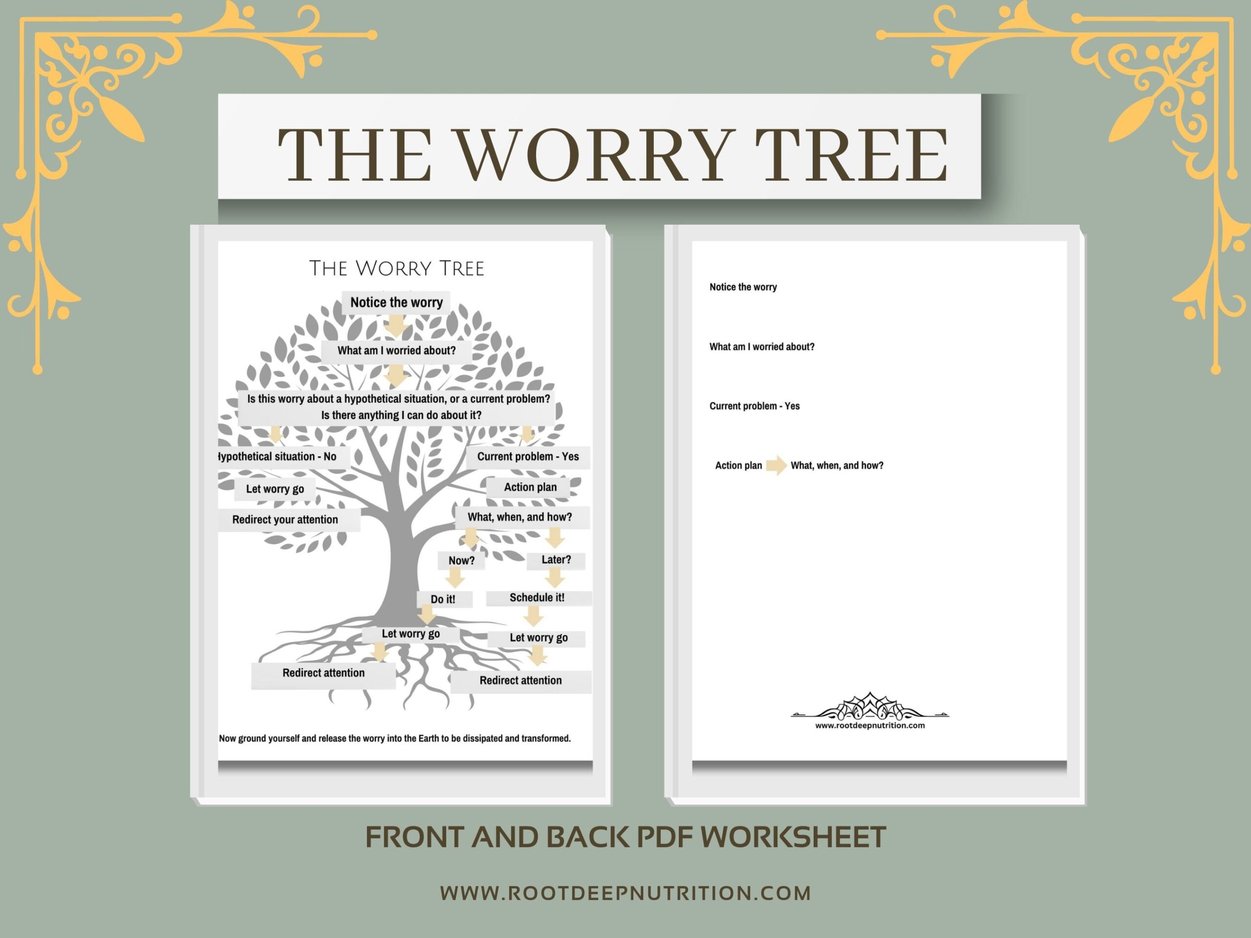 Worry Tree Printable Worksheet Etsy