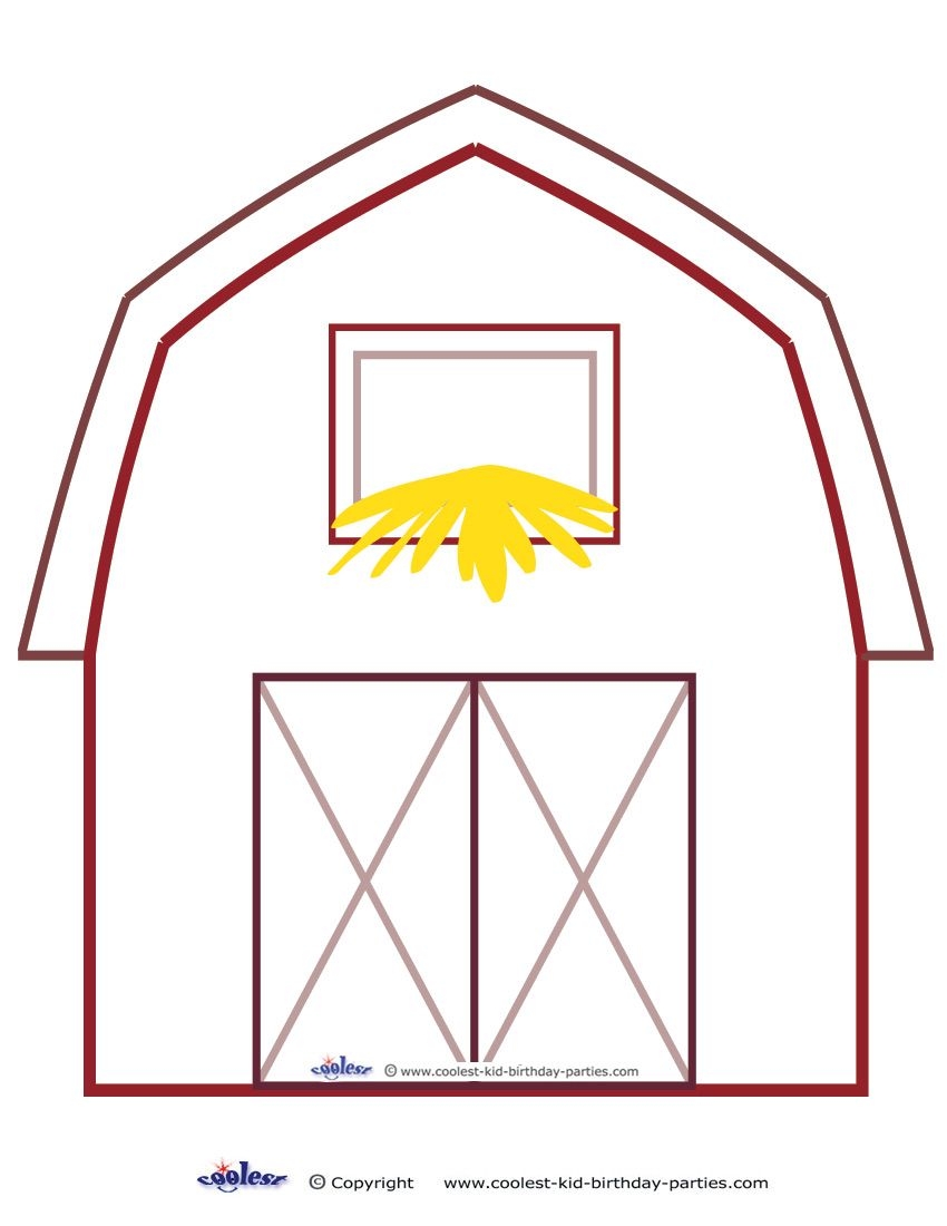You Can Use This Design In Many Creative Ways For Example You Can Print It On Colored Paper Or Print On White Pape Barn Crafts Quiet Book Patterns Farm Craft