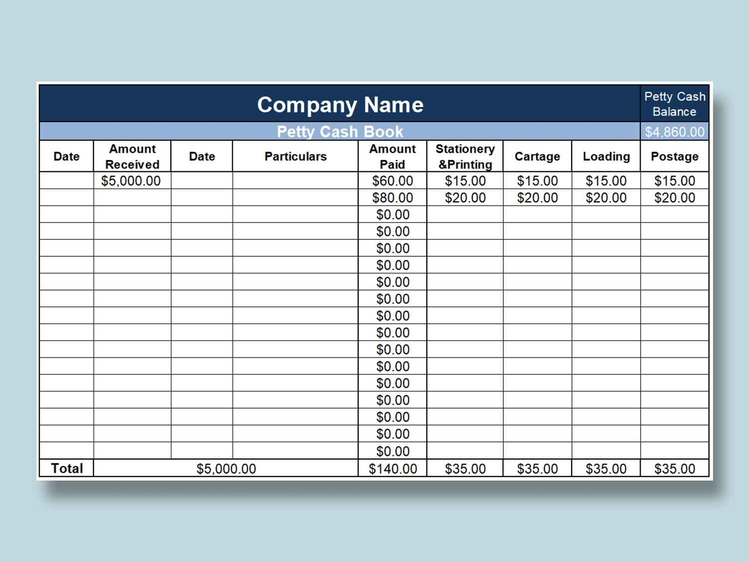 10 Most Popular Petty Cash Template Excel WPS Office Academy