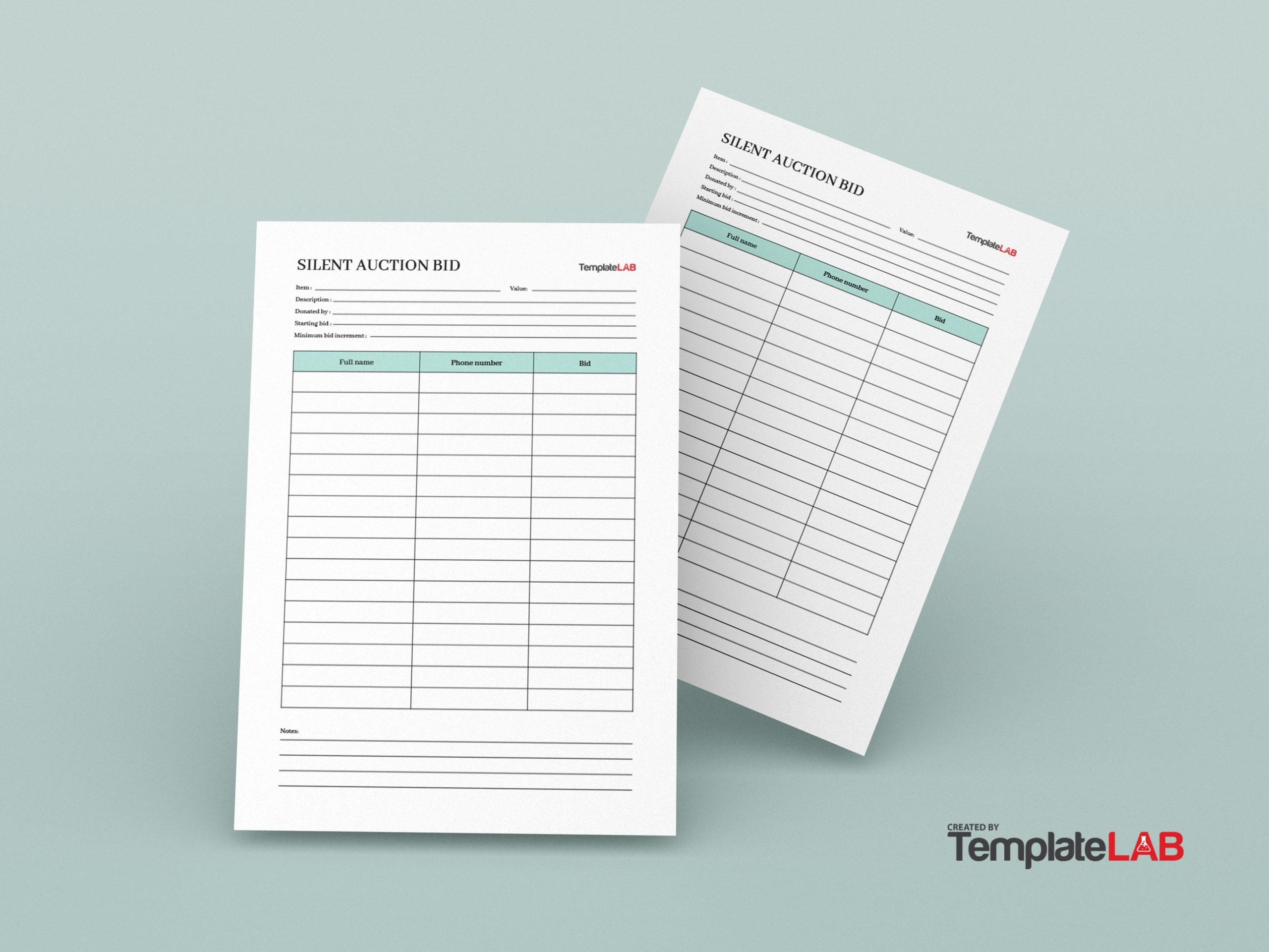 Silent Auction Bid Sheets To Print Free